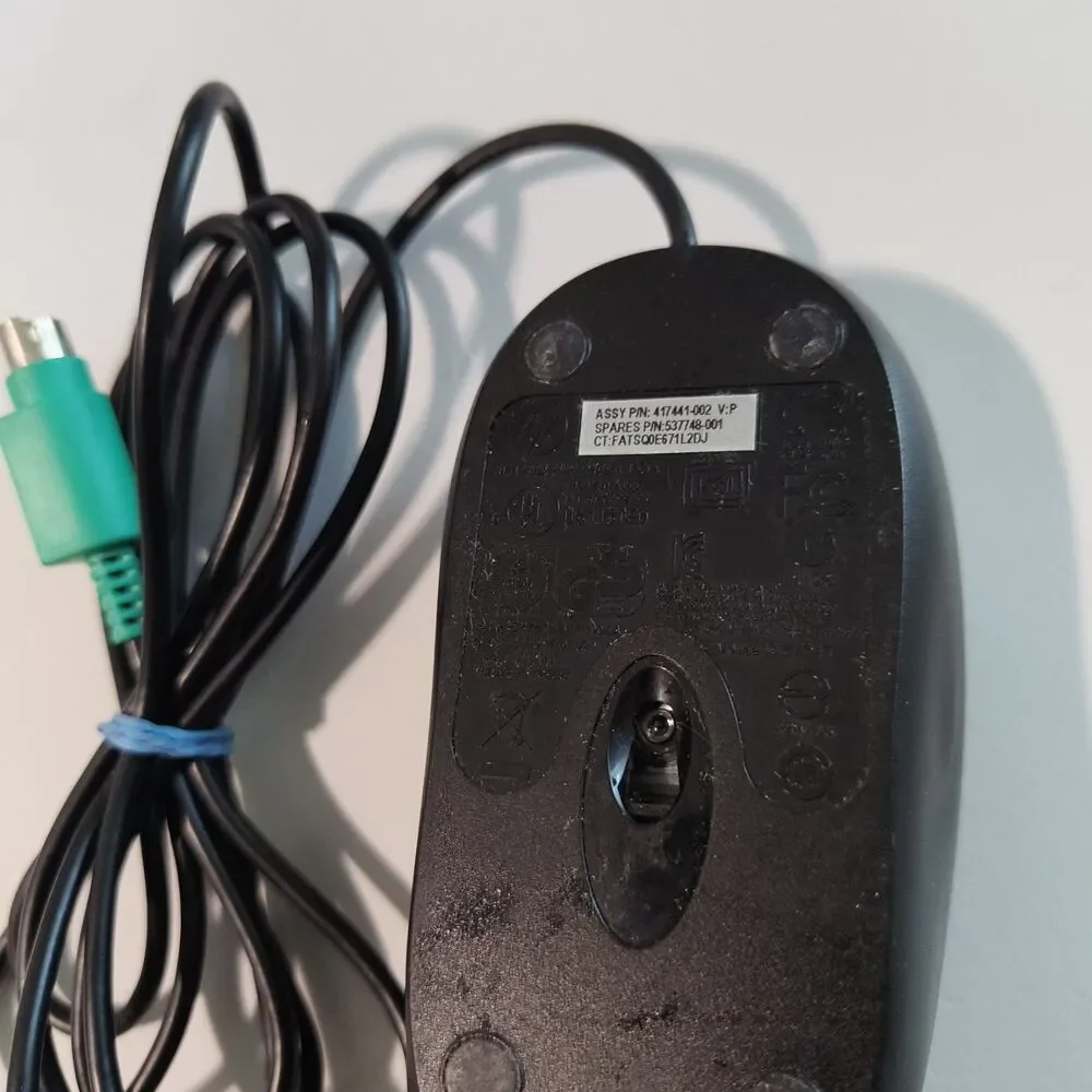 HP 417441-002 Wired Mouse Black PS2 Optical Mouse OEM Scroll Mouse Three Button